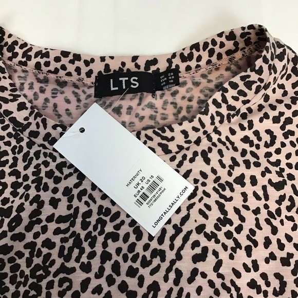 LTS Tall Maternity Pink Leopard Print Peplum Midi Dress Size US 16 NWT - Picture 4 of 9